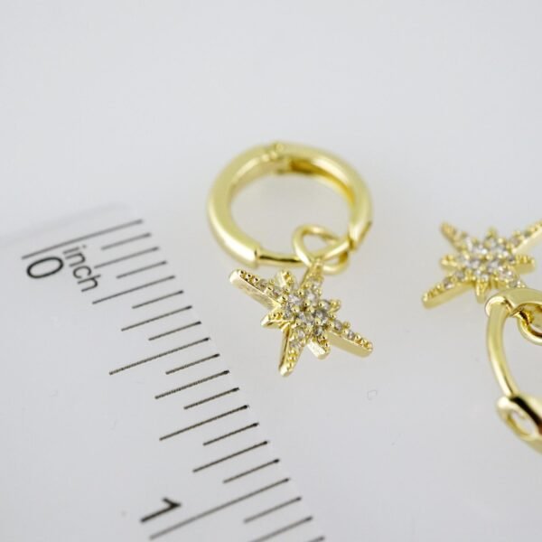 E1947 Earrings - Aretes - Zircon Stone - 14K Real Color - Image 3
