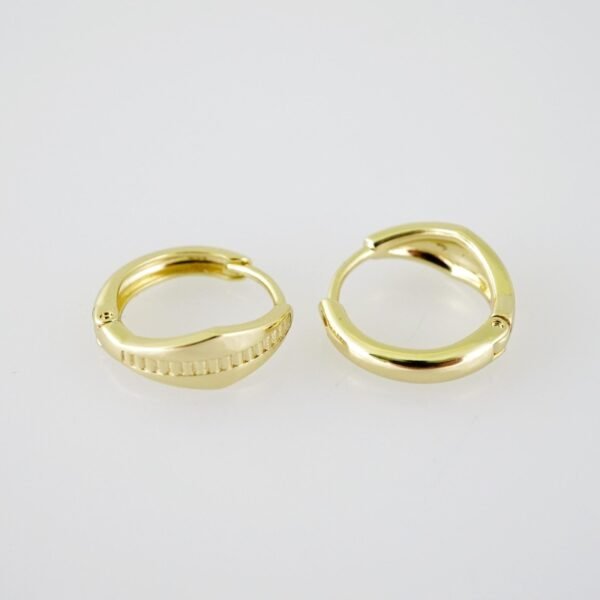 E1949 Earrings - Aretes - Plain - 14k Real Color - Image 2