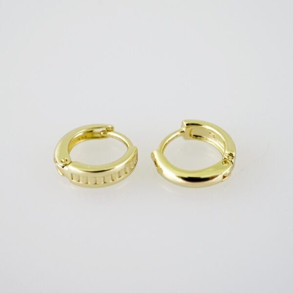 E1950 Earrings - Aretes - Plain - 14k Real Color - Image 2