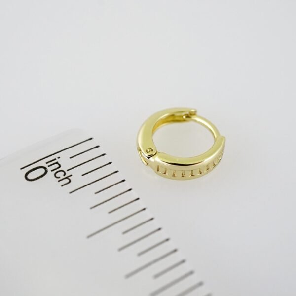 E1950 Earrings - Aretes - Plain - 14k Real Color - Image 3