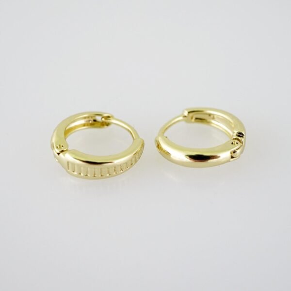E1951 Earrings - Aretes - Plain - 14k Real Color - Image 2