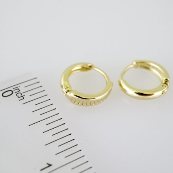 E1951 Earrings - Aretes - Plain - 14k Real Color - Image 3
