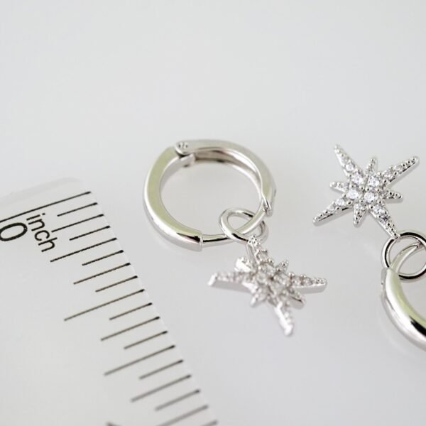 E1952 Earrings - Aretes - Zircon Stone - Silver Color - Image 3
