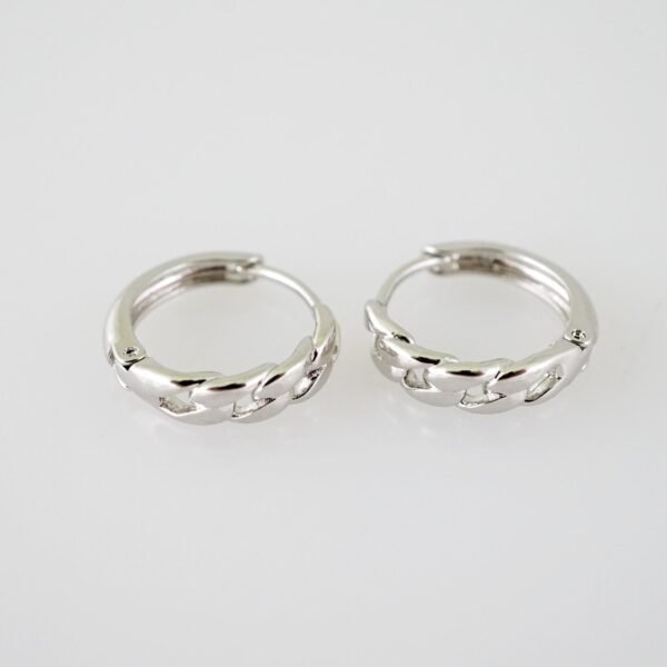 E1953 Earrings - Aretes - Zircon Stone - Silver Color