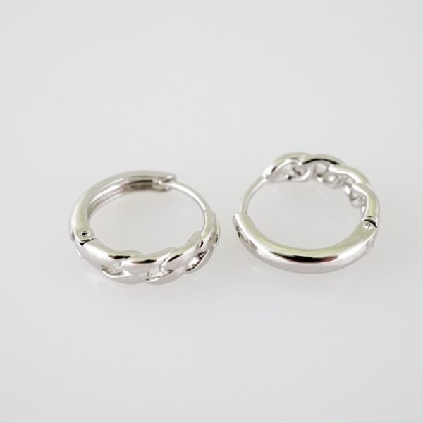 E1953 Earrings - Aretes - Zircon Stone - Silver Color - Image 2
