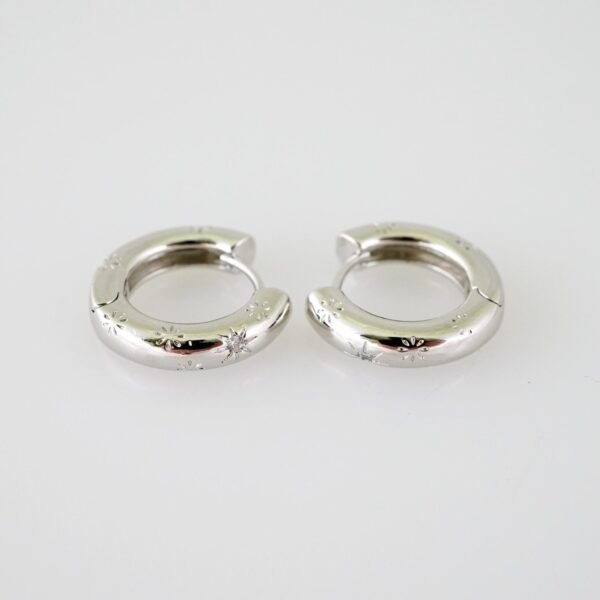 E1954 Earrings - Aretes - Zircon Stone - Silver Color