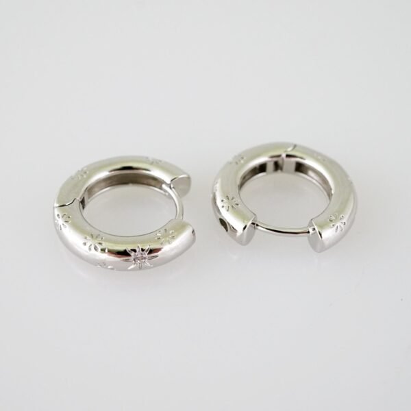 E1954 Earrings - Aretes - Zircon Stone - Silver Color - Image 2