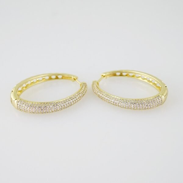 E1956 Earrings - Aretes - Zircon Stone - 14K Real Color