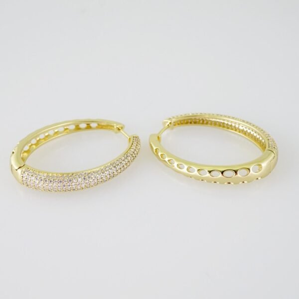 E1956 Earrings - Aretes - Zircon Stone - 14K Real Color - Image 2