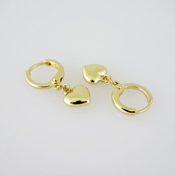 E1957 Earrings - Aretes - Plain - 14k Real Color - Image 2