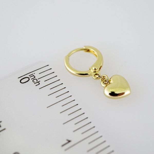 E1957 Earrings - Aretes - Plain - 14k Real Color - Image 3