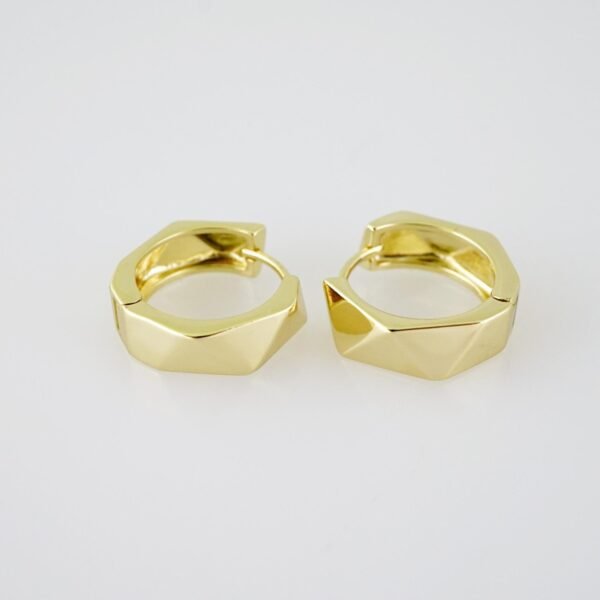 E1958 Earrings - Aretes - Plain - 14k Real Color