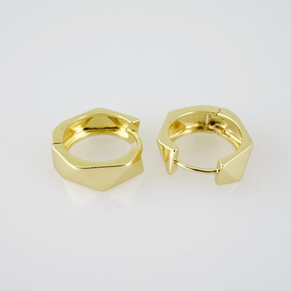 E1958 Earrings - Aretes - Plain - 14k Real Color - Image 2