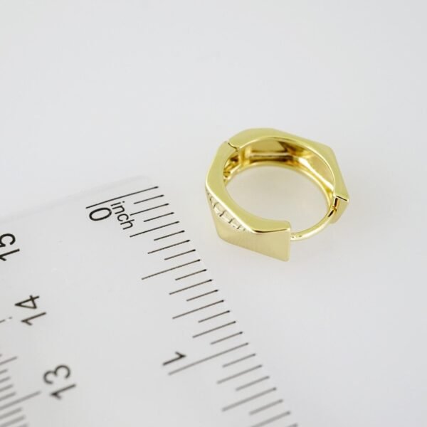 E1958 Earrings - Aretes - Plain - 14k Real Color - Image 3