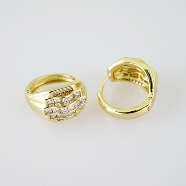 E1963 Earrings - Aretes - Zircon Stone - 14K Real Color - Image 2