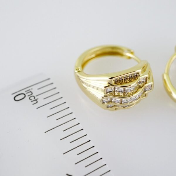 E1963 Earrings - Aretes - Zircon Stone - 14K Real Color - Image 3