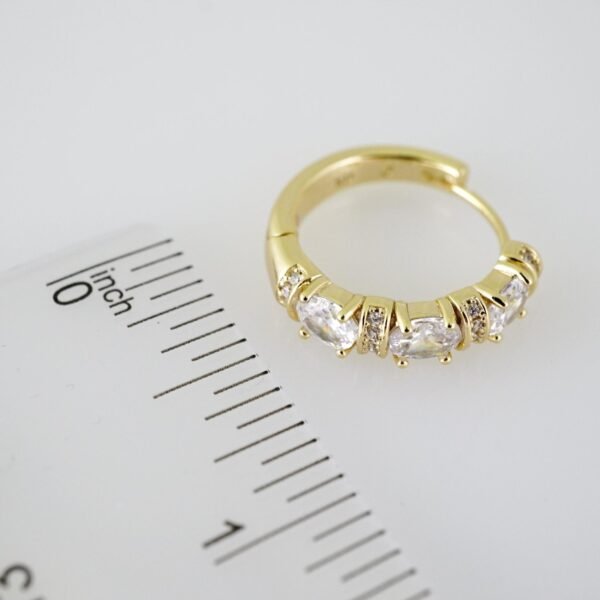 E1965 Earrings - Aretes - Zircon Stone - 14K Real Color - Image 3
