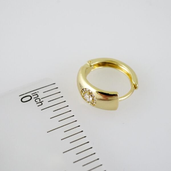 E1967 Earrings - Aretes - Zircon Stone - 14K Real Color - Image 3