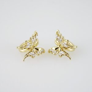E1970 Earrings - Aretes - Zircon Stone - 14K Real Color