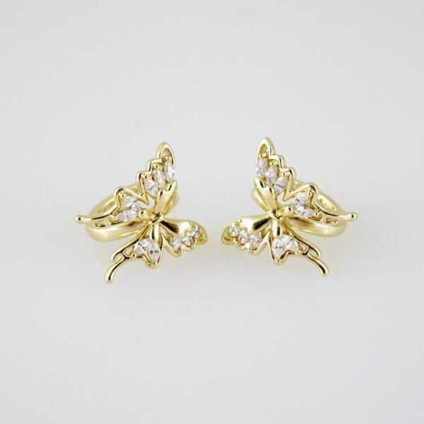 E1970 Earrings - Aretes - Zircon Stone - 14K Real Color