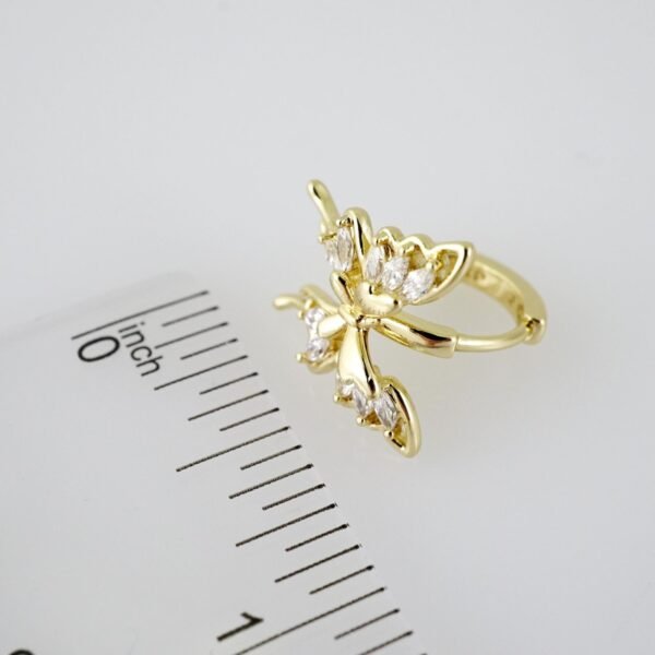E1970 Earrings - Aretes - Zircon Stone - 14K Real Color - Image 3