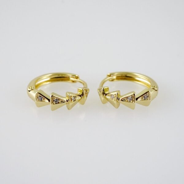 E1972 Earrings - Aretes - Zircon Stone - 14K Real Color