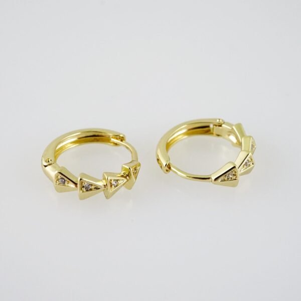 E1972 Earrings - Aretes - Zircon Stone - 14K Real Color - Image 2