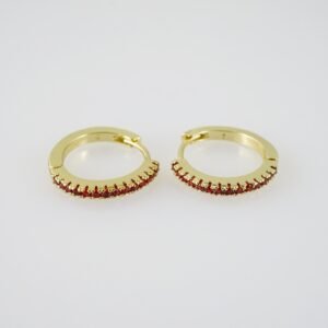 E1973 Earrings - Aretes - Zircon Stone - 14K Real Color