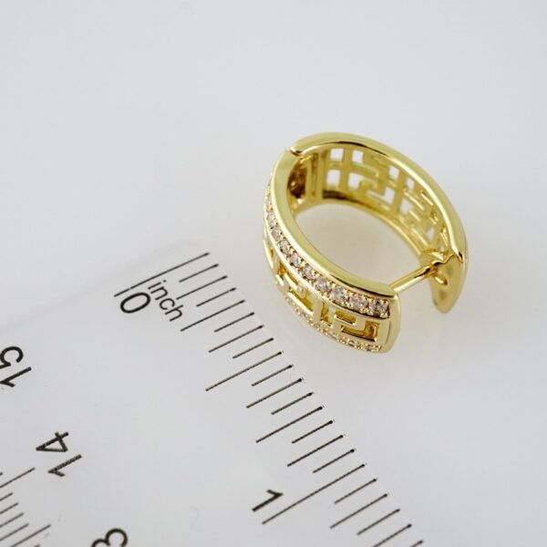 E1974 Earrings - Aretes - Zircon Stone - 14K Real Color - Image 3