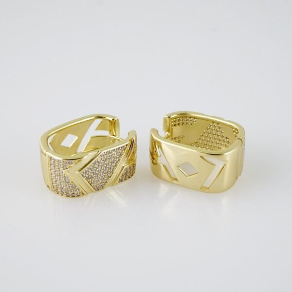 E1977 Earrings - Aretes - Zircon Stone - 14K Real Color - Image 2
