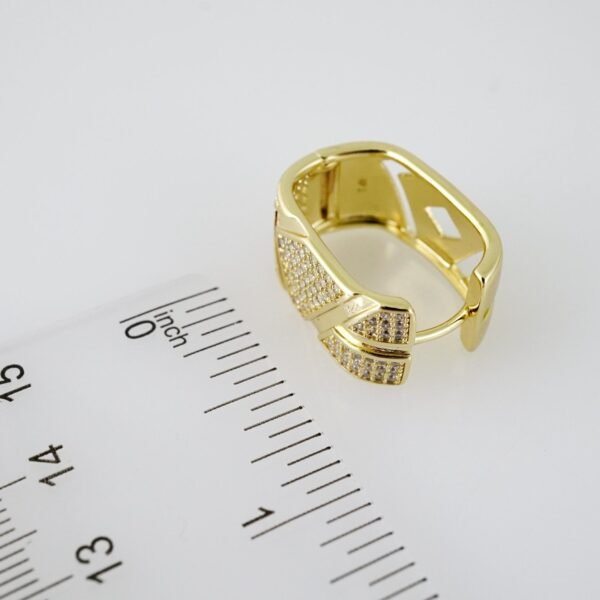 E1977 Earrings - Aretes - Zircon Stone - 14K Real Color - Image 3