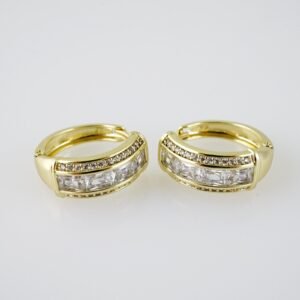 E1979 Earrings - Aretes - Zircon Stone - 14K Real Color