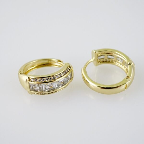 E1979 Earrings - Aretes - Zircon Stone - 14K Real Color - Image 2