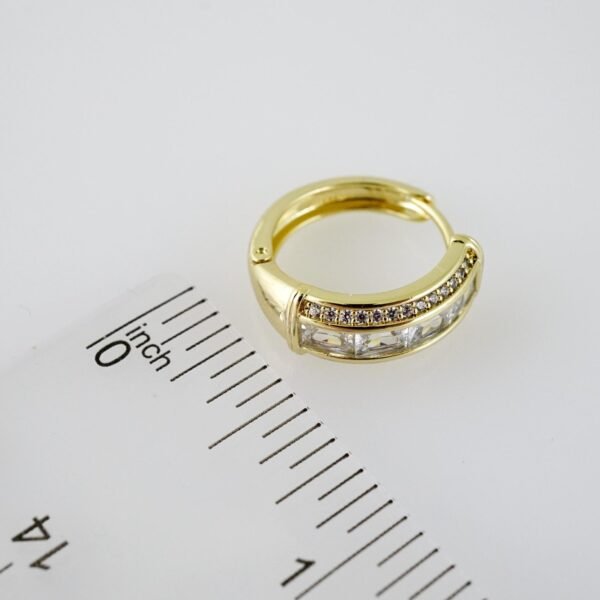 E1979 Earrings - Aretes - Zircon Stone - 14K Real Color - Image 3