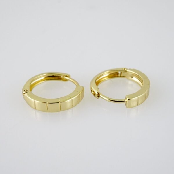 E1980 Earrings - Aretes - Plain - 14k Real Color - Image 2
