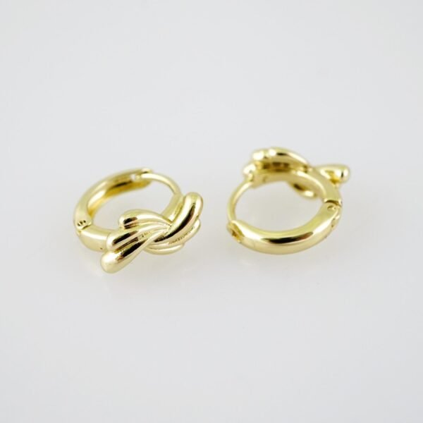 E1984 Earrings - Aretes - Plain - 14k Real Color - Image 2