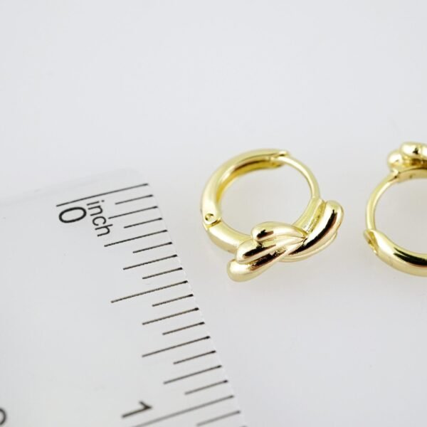 E1984 Earrings - Aretes - Plain - 14k Real Color - Image 3