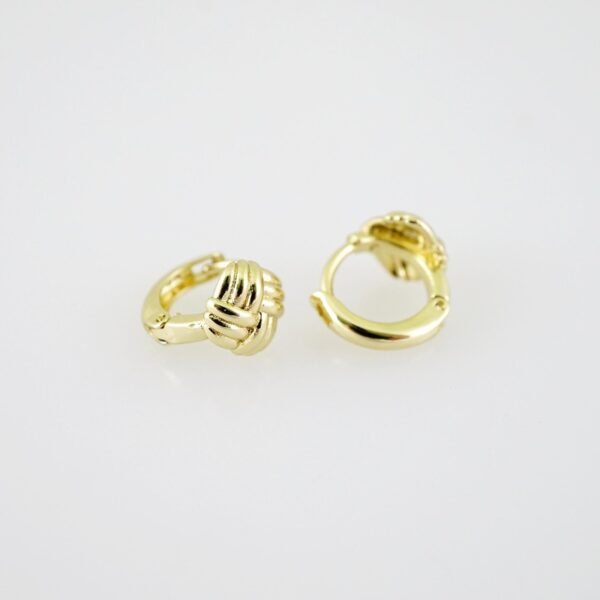 E1985 Earrings - Aretes - Plain - 14k Real Color - Image 2