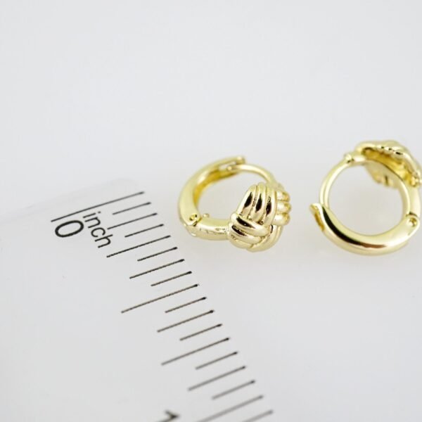 E1985 Earrings - Aretes - Plain - 14k Real Color - Image 3