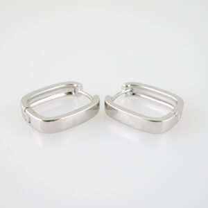 E1987 Earrings - Aretes - Plain - Silver Color