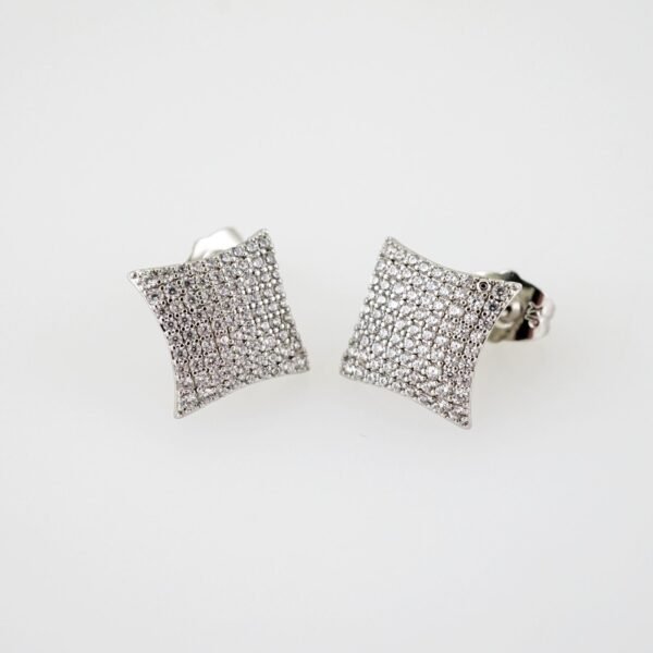 E1988 Earrings - Aretes - Zircon Stone - Silver Color