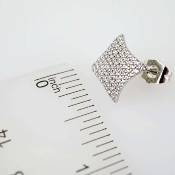E1988 Earrings - Aretes - Zircon Stone - Silver Color - Image 3