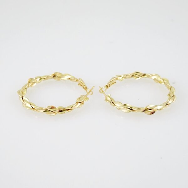 E1990 Earrings - Aretes - Plain - 14k Real Color