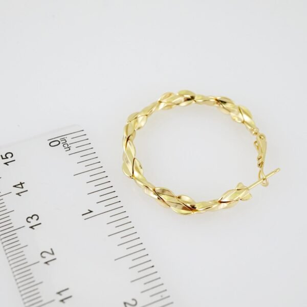 E1990 Earrings - Aretes - Plain - 14k Real Color - Image 3
