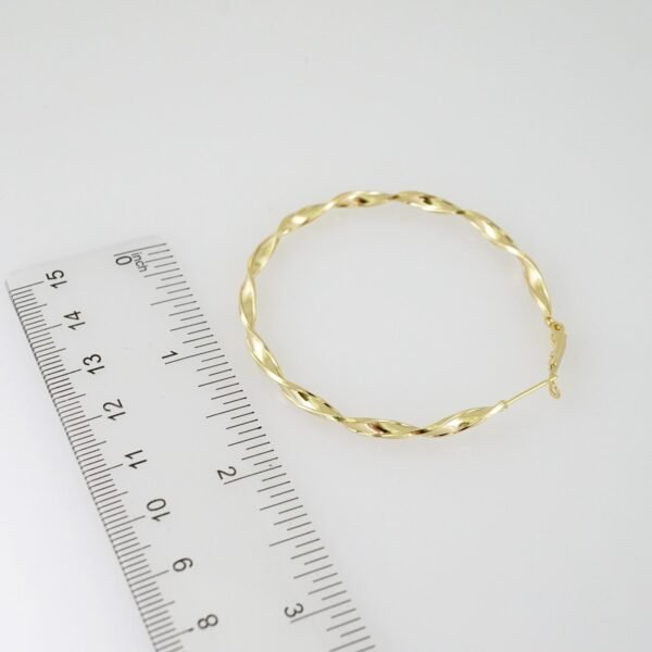 E1991 Earrings - Aretes - Plain - 14k Real Color - Image 3
