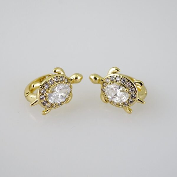 E1994 Earrings - Aretes - Zircon Stone - 14K Real Color