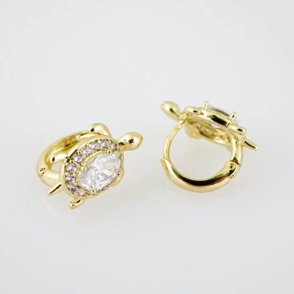 E1994 Earrings - Aretes - Zircon Stone - 14K Real Color - Image 2