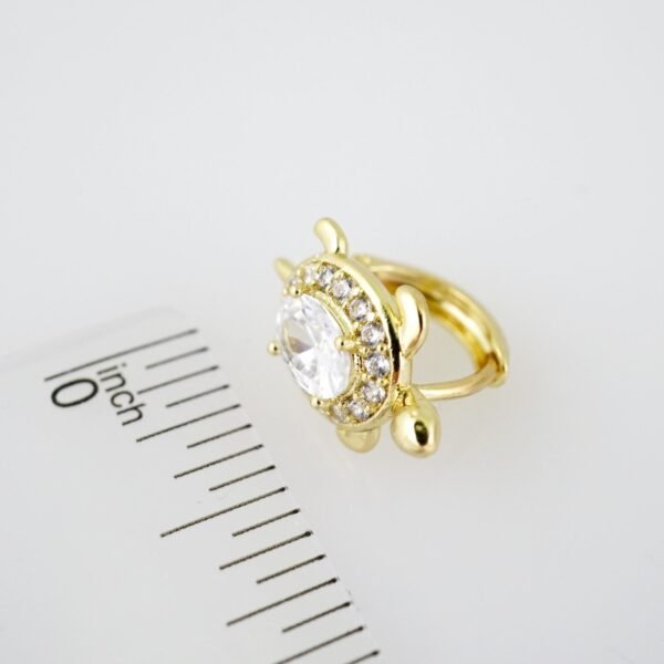 E1994 Earrings - Aretes - Zircon Stone - 14K Real Color - Image 3