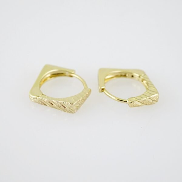 E1998 Earrings - Aretes - Plain - 14k Real Color - Image 2