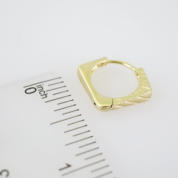 E1998 Earrings - Aretes - Plain - 14k Real Color - Image 3